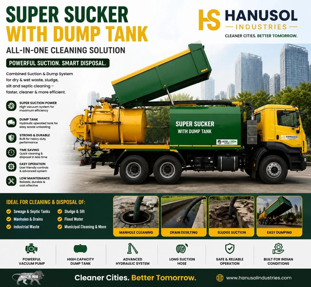Hanusol Dump Tank Super Sucker Machine