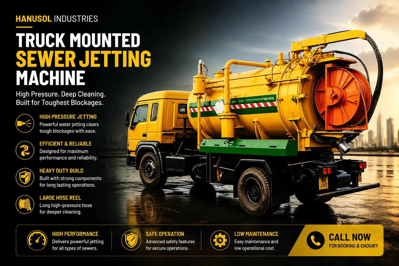 Truck Mounted High Pressure Sewer Jetting Machine