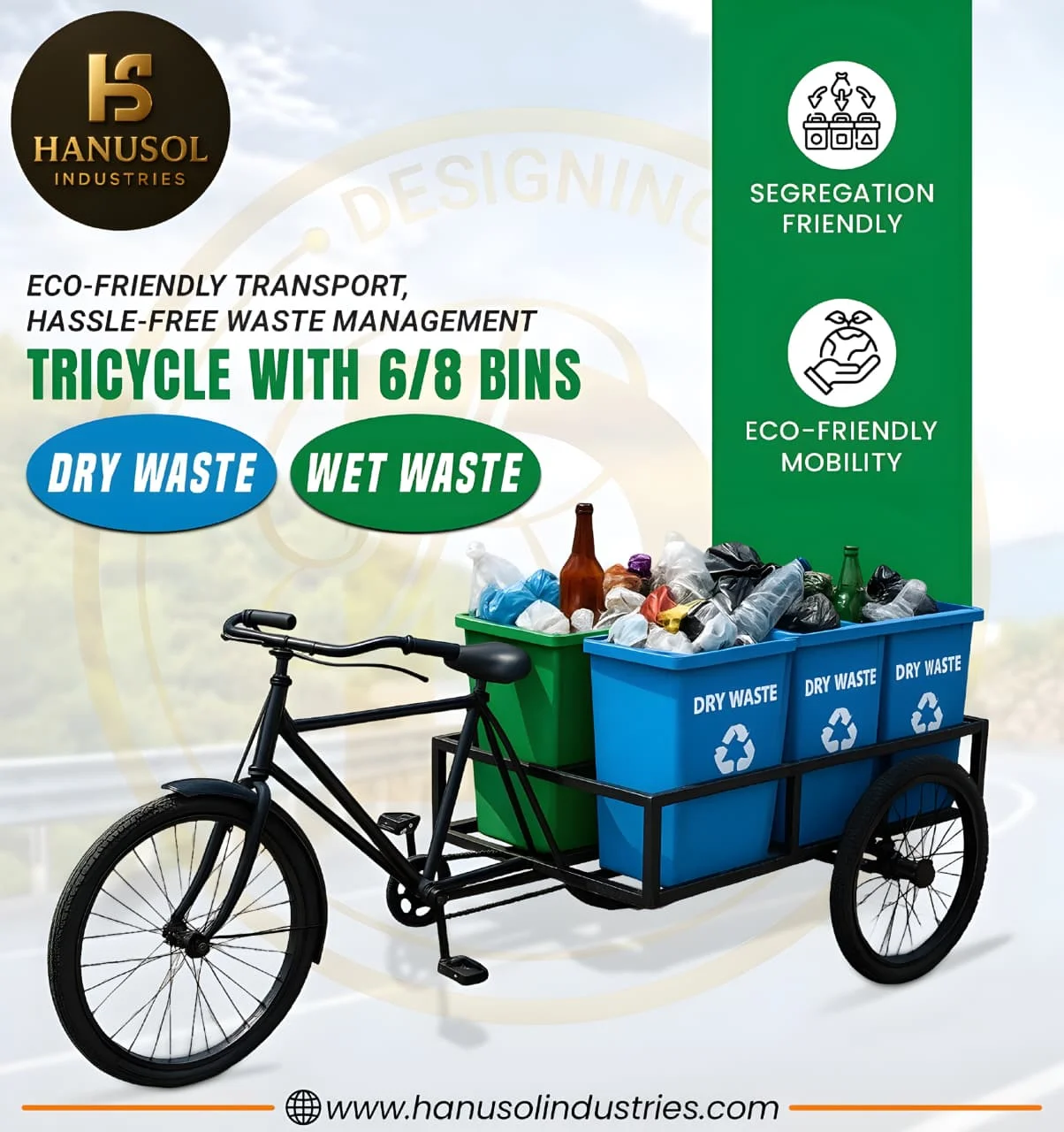 Garbage Cycle Rickshaw (6-Bin / 8-Bin / MS)