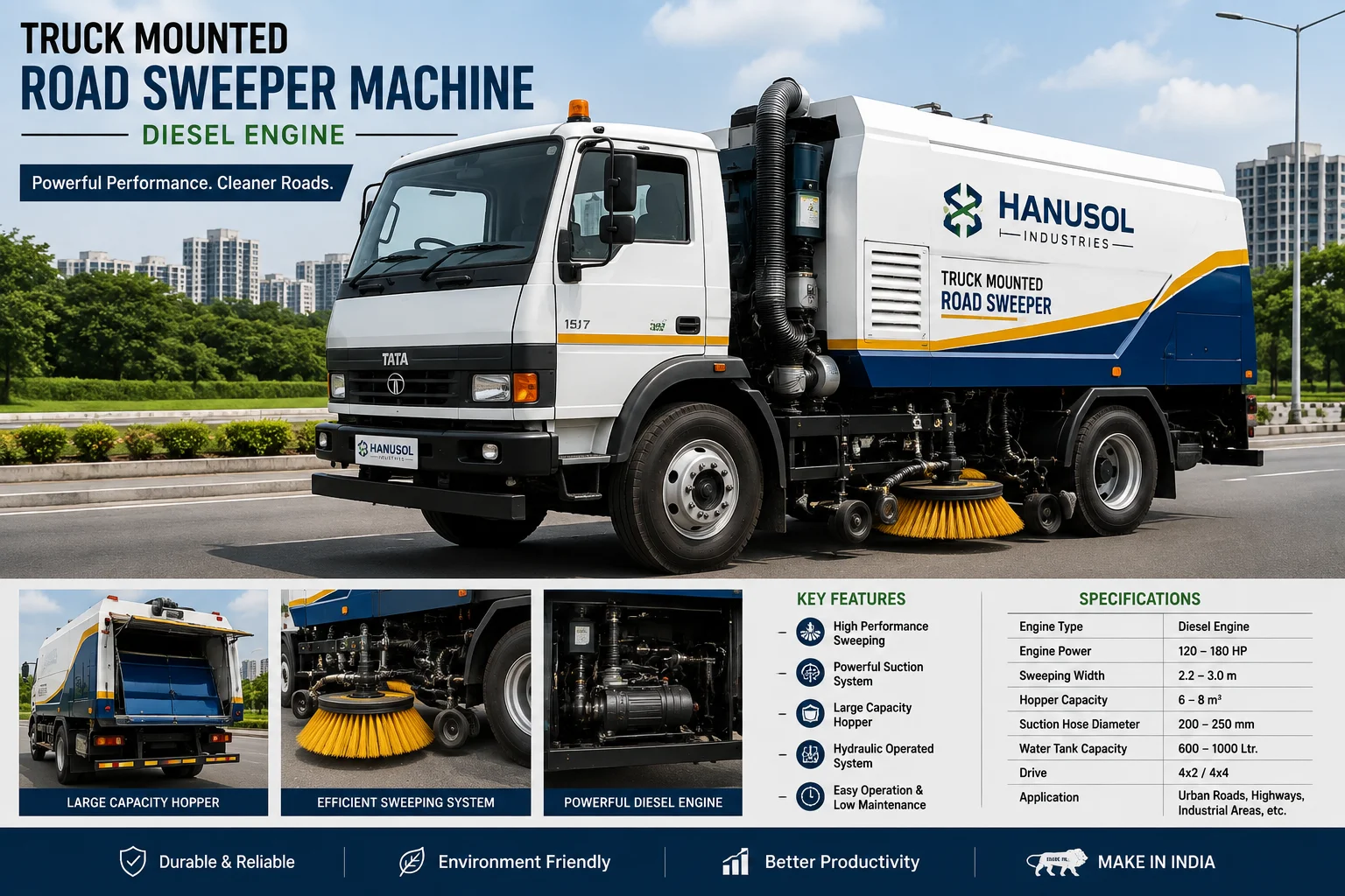 Truck Mounted Road Sweeper Machine